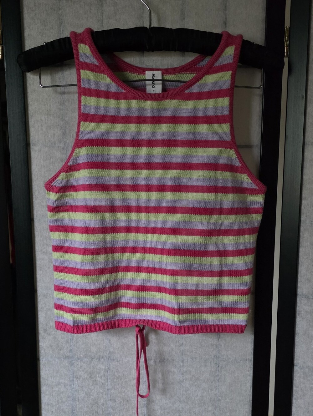 Abound Striped Knit Tank in Hot Pink, Light Green & Lavender